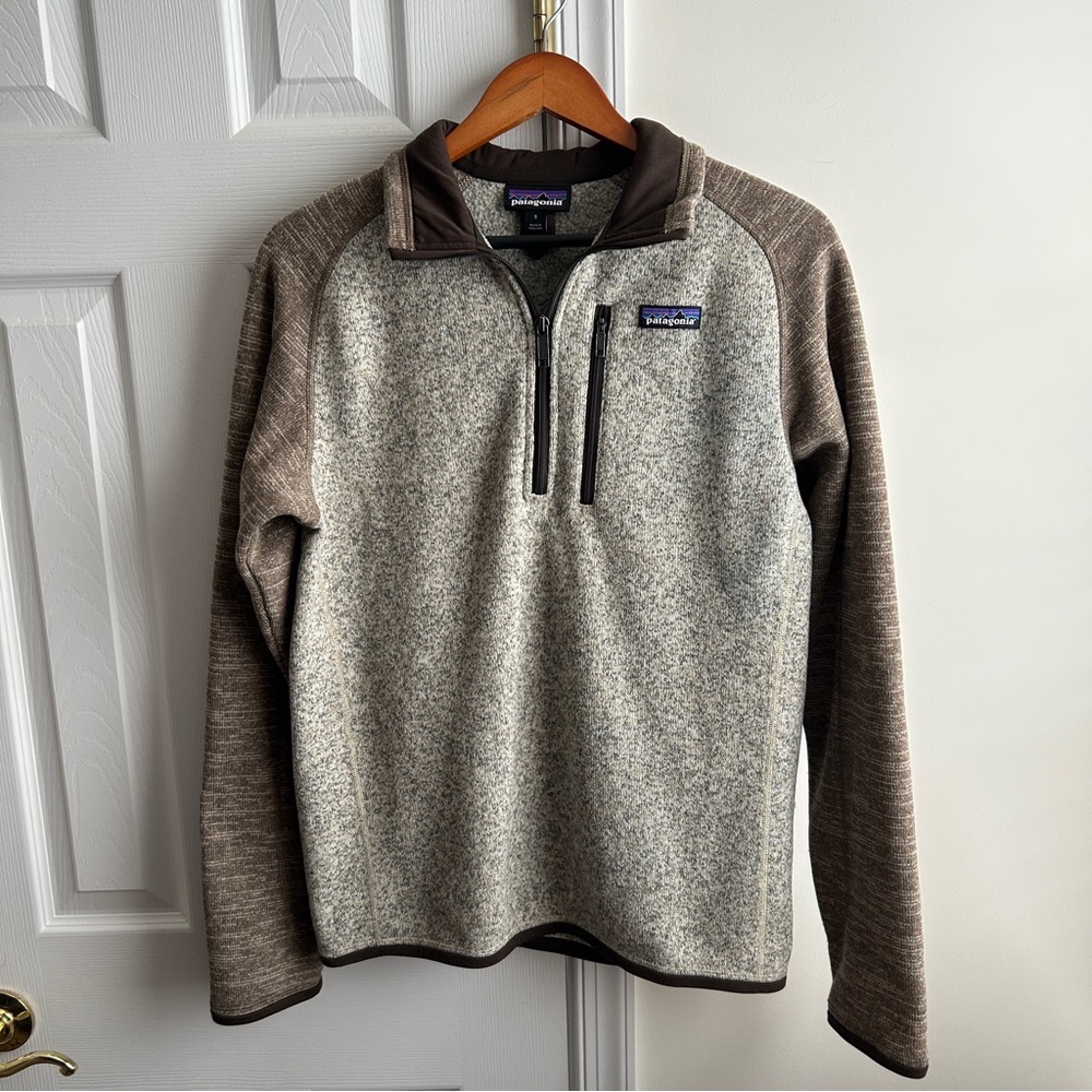 Patagonia Men’s Better Sweater 1/4 Zip Fleece in Bleached Stone/Pale Khaki